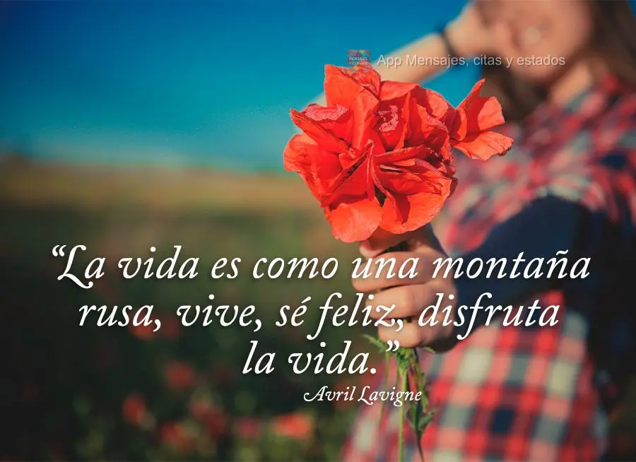 “La vida es como una montaña rusa, vive, sé feliz, disfruta la vida.” Avril Lavigne