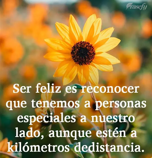 Ser feliz es reconocer que tenemos a personas especiales a nuestro lado, aunque estén a kilómetros de distancia.