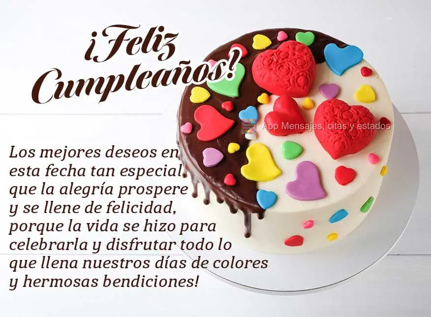 Los mejores deseos en esta fecha tan especial, que la alegría prospere y se llene de felicidad, porque la vida se hizo para celebrarla y disfrutar todo ...