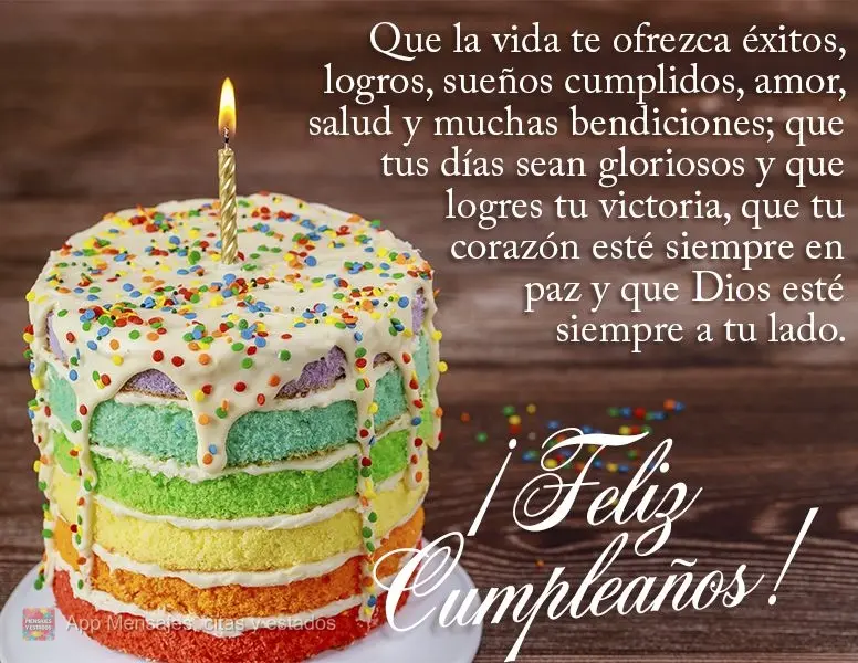 Que la vida te ofrezca éxitos, logros, sueños cumplidos, amor, salud y muchas bendiciones; que tus días sean gloriosos y que logres tu victoria, que t...