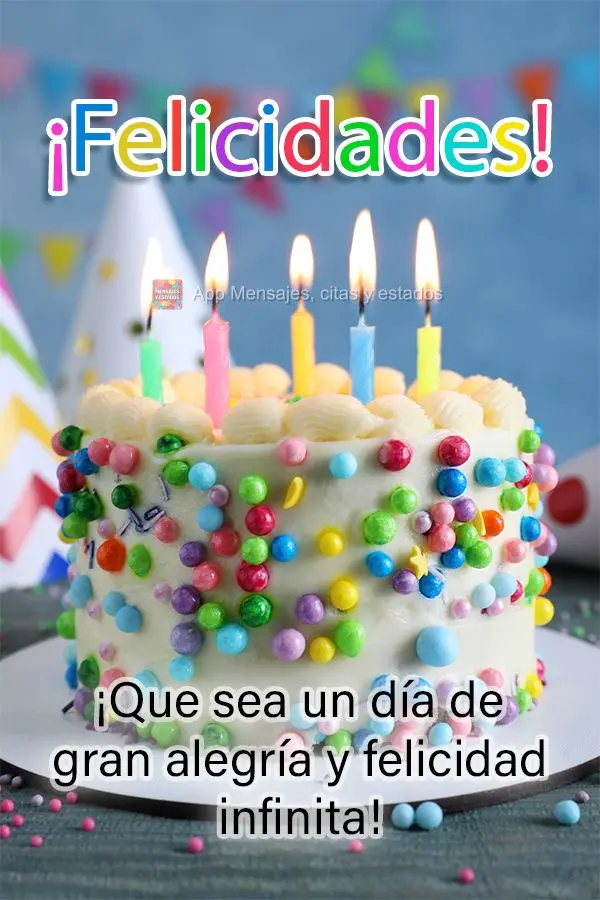 ¡Que sea un día de gran alegría y felicidad infinita! ¡Felicidades!