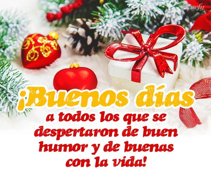 ¡Buenos días a todos los que se despertaron de buen humor y de buenas con la vida!