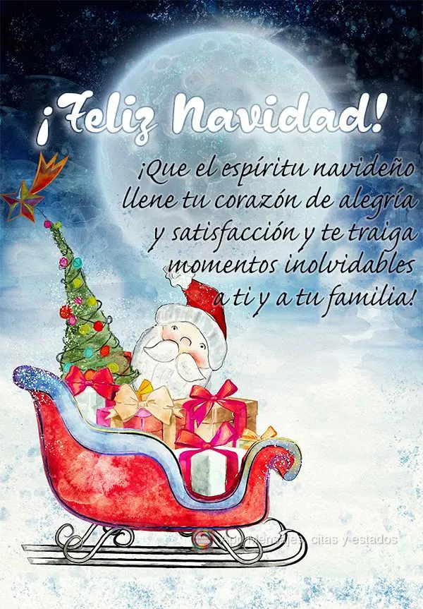 ¡Que el espíritu navideño llene tu corazón de alegría y satisfacción y te traiga momentos inolvidables a ti y a tu familia! ¡Feliz navidad!
