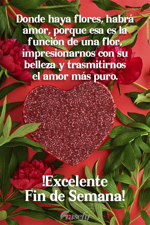 Donde haya flores, habrá amor, porque esa es la función de una flor, impresionarnos con su belleza y trasmitirnos el amor más puro. ¡Excelente fin de...