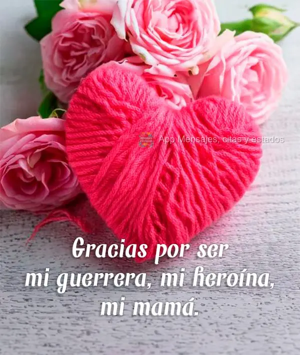 Gracias por ser mi guerrera, mi heroína, mi mamá.