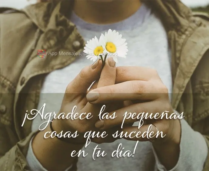 ¡Agradece las pequeñas cosas que suceden en tu día!
