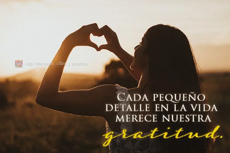 Cada pequeño detalle en la vida merece nuestra gratitud.
