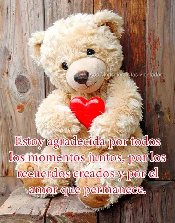 Estoy agradecida por todos los momentos juntos, por los recuerdos creados y por el amor que permanece.