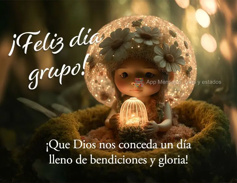 ¡Que Dios nos conceda un día lleno de bendiciones y gloria! ¡Feliz día del grupo!