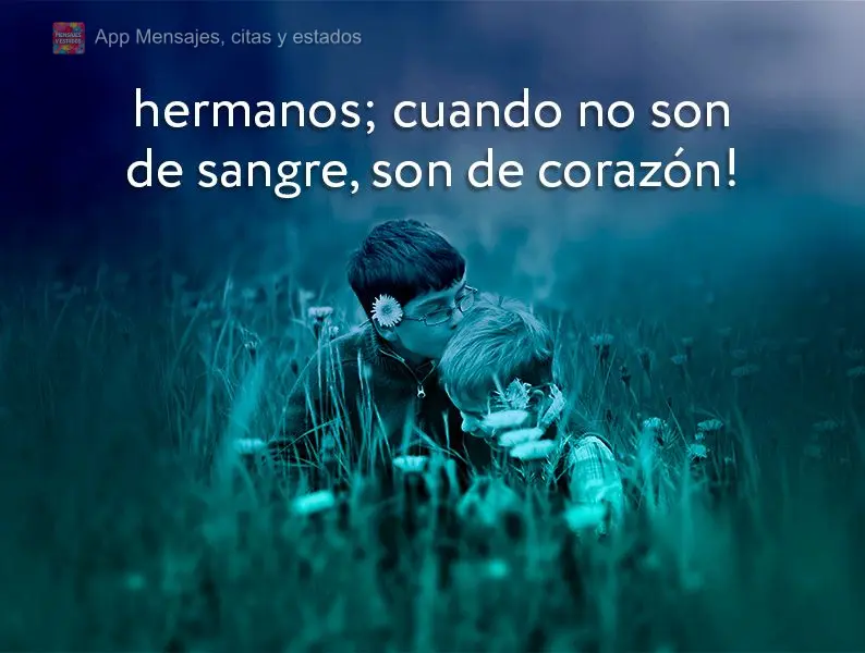hermanos; cuando no son de sangre, son de corazón!