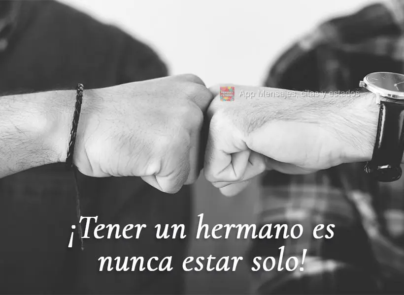 ¡Tener un hermano es nunca estar solo!