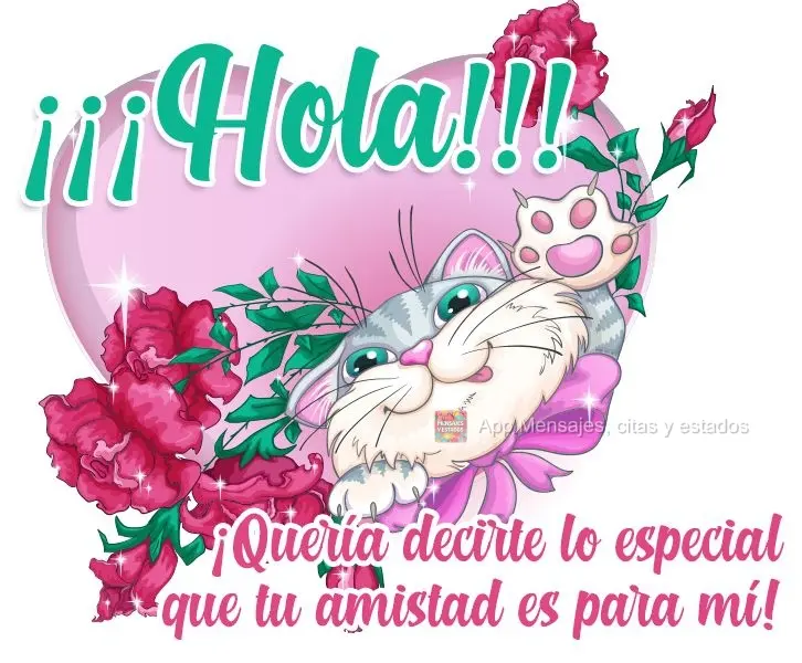¡¡¡Hola!!! ¡Quería decirte lo especial que tu amistad es para mí!