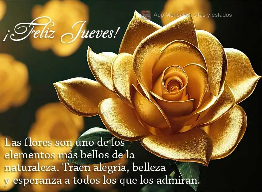 Las flores son uno de los elementos más bellos de la naturaleza. Traen alegría, belleza y esperanza a todos los que los admiran. ¡Feliz jueves!