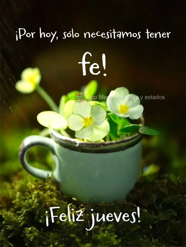¡Por hoy, sólo necesitamos tener fe! ¡Feliz jueves!
