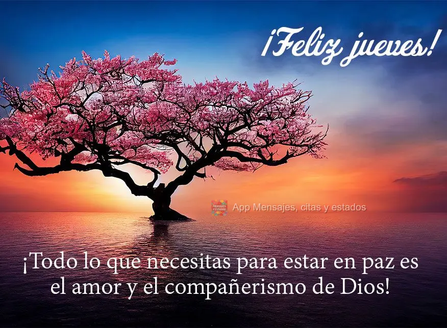 ¡Todo lo que necesitas para estar en paz es el amor y el compañerismo de Dios! ¡Feliz jueves!
