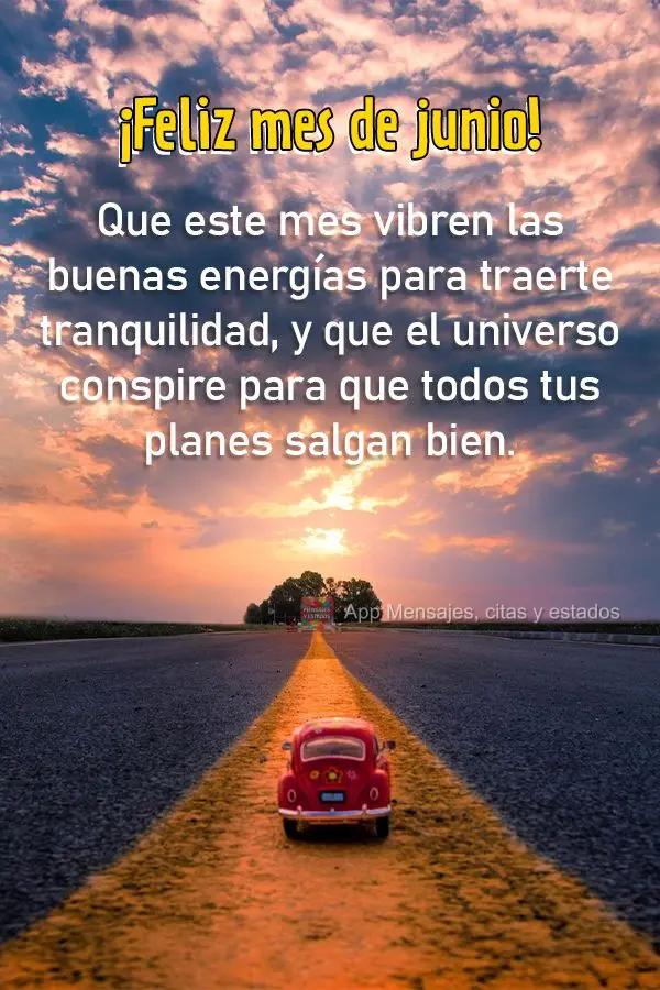 Que este mes vibren las buenas energías para traerte tranquilidad, y que el universo conspire para que todos tus planes salgan bien. ¡Feliz mes de juni...