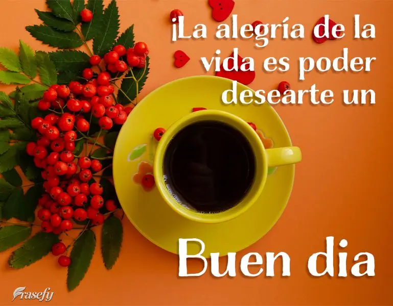 ¡La alegría de la vida es poder desearte un buen día!