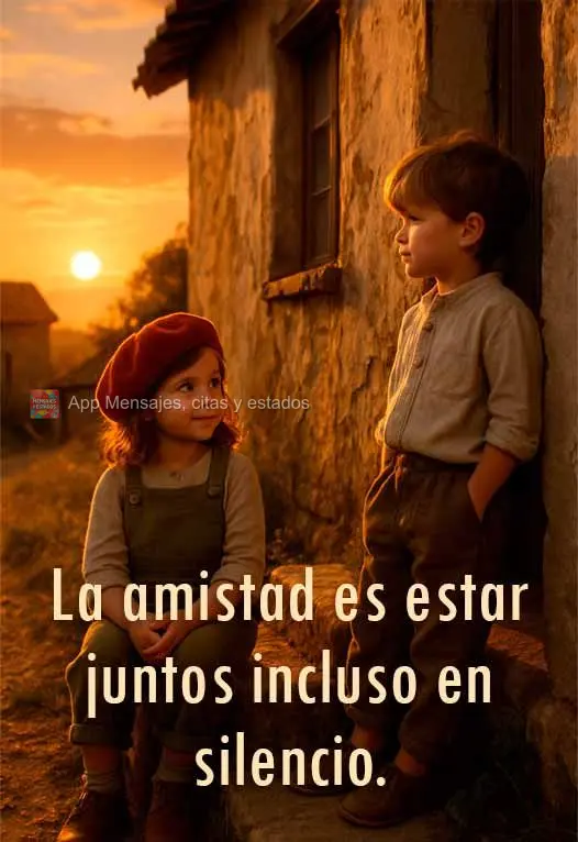 La amistad es estar juntos incluso en silencio.