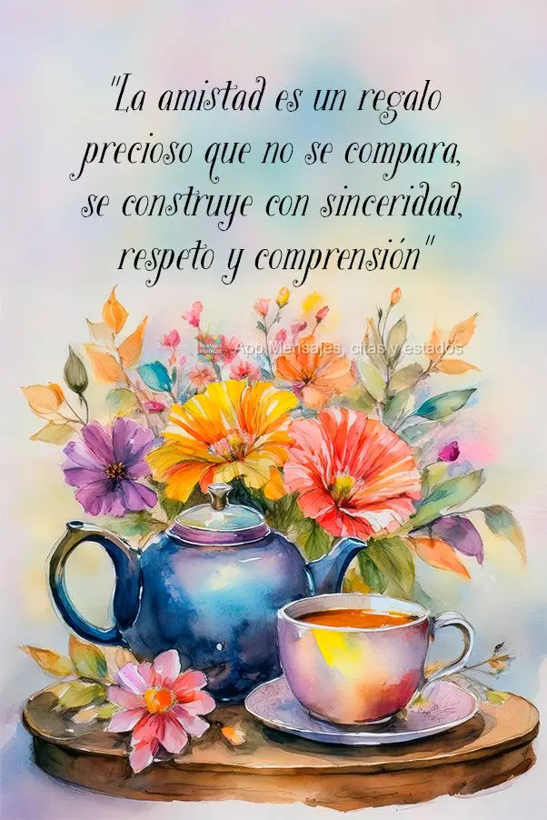 "La amistad es un regalo precioso que no se compara, se construye con sinceridad, respeto y comprensión"
