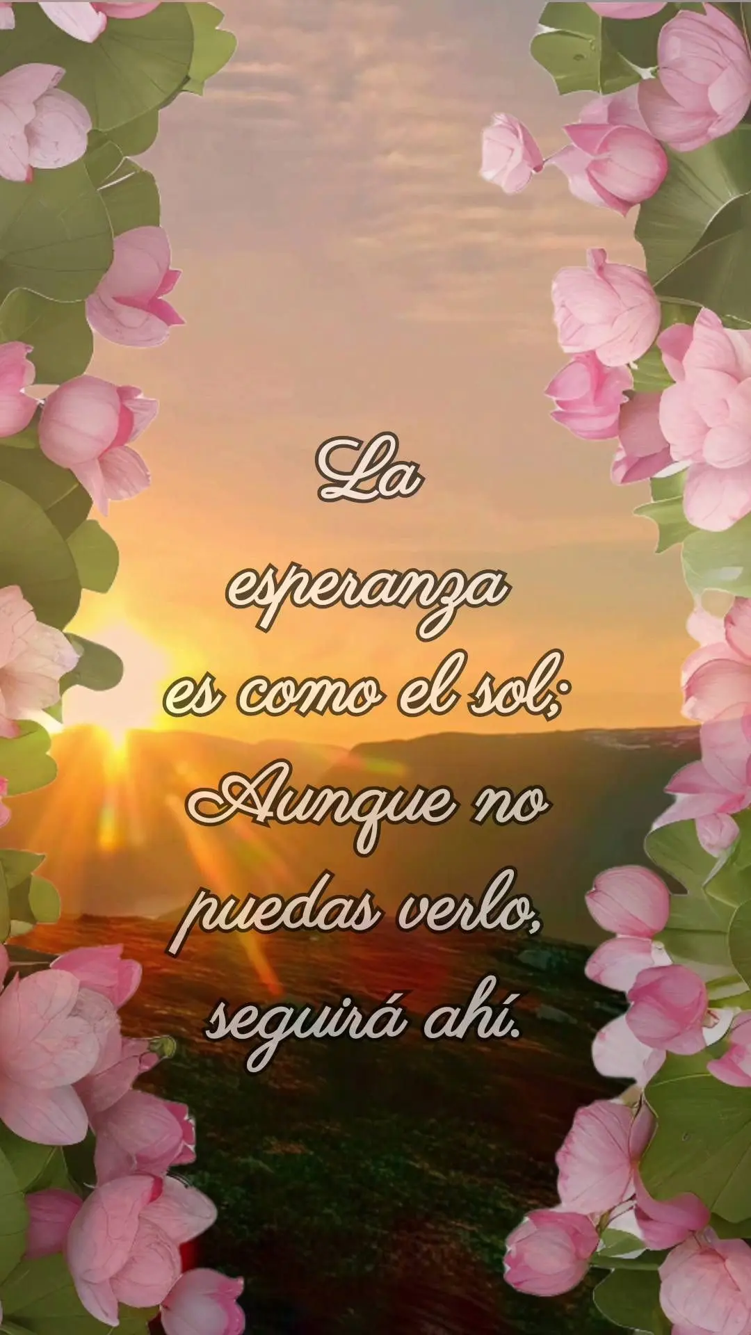 La esperanza
es como el sol; Aunque no puedas verlo, seguirá ahí.