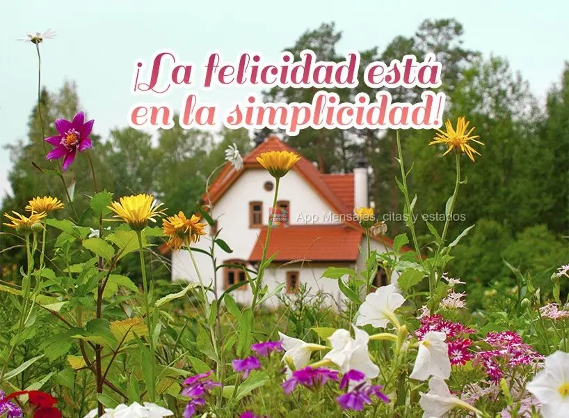 ¡La felicidad está en la simplicidad!