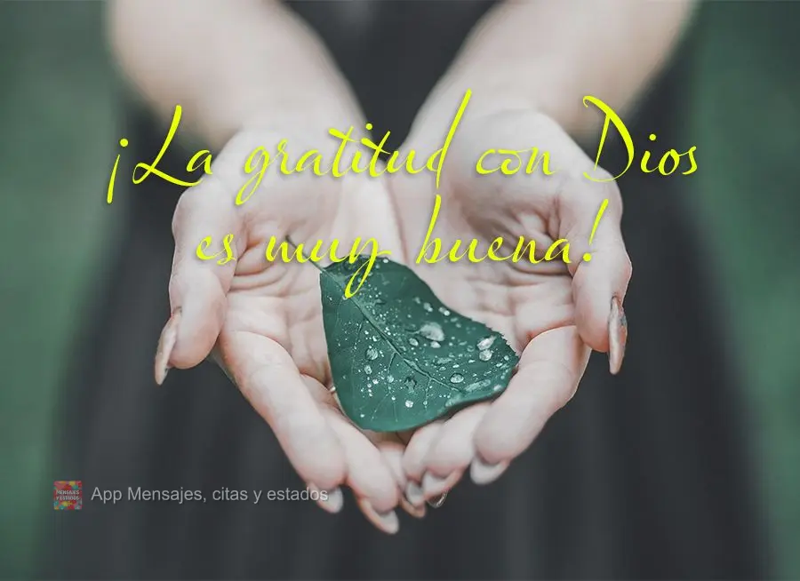 ¡La gratitud con Dios es muy buena!