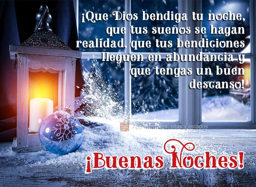 ¡Que Dios bendiga tu noche, que tus sueños se hagan realidad, que tus bendiciones lleguen en abundancia y que tengas un buen descanso! ¡Buenas noches!...
