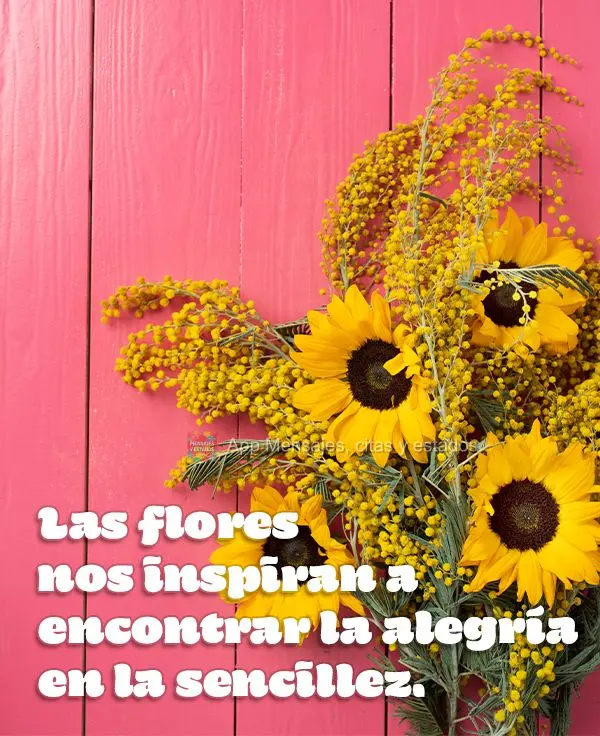 Las flores nos inspiran a encontrar la alegría en la sencillez.