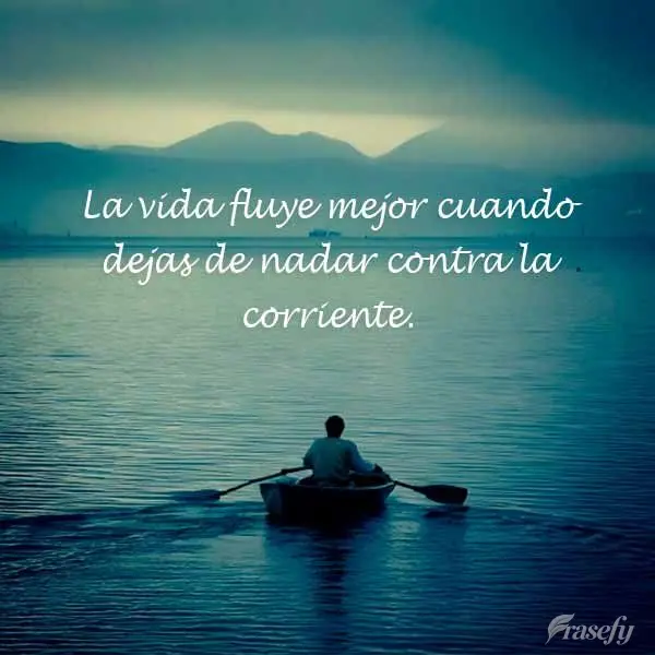 A vida flui melhor quando você para de nadar contra a corrente.