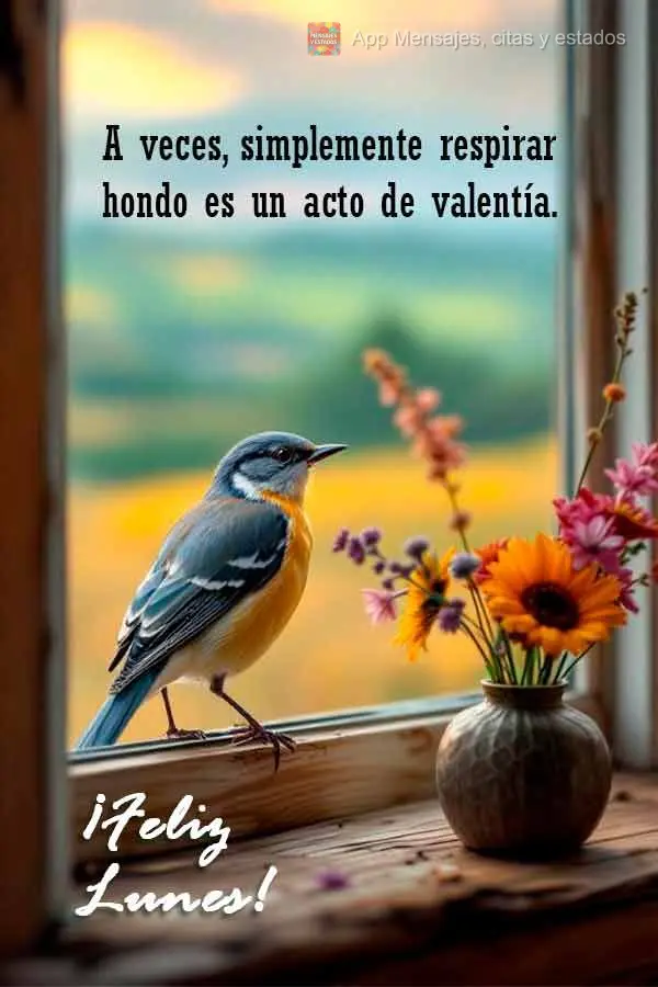 A veces, simplemente respirar hondo es un acto de valentía. ¡Feliz lunes!