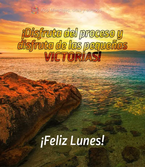 ¡Disfruta del proceso y disfruta de las pequeñas victorias! ¡Feliz lunes!