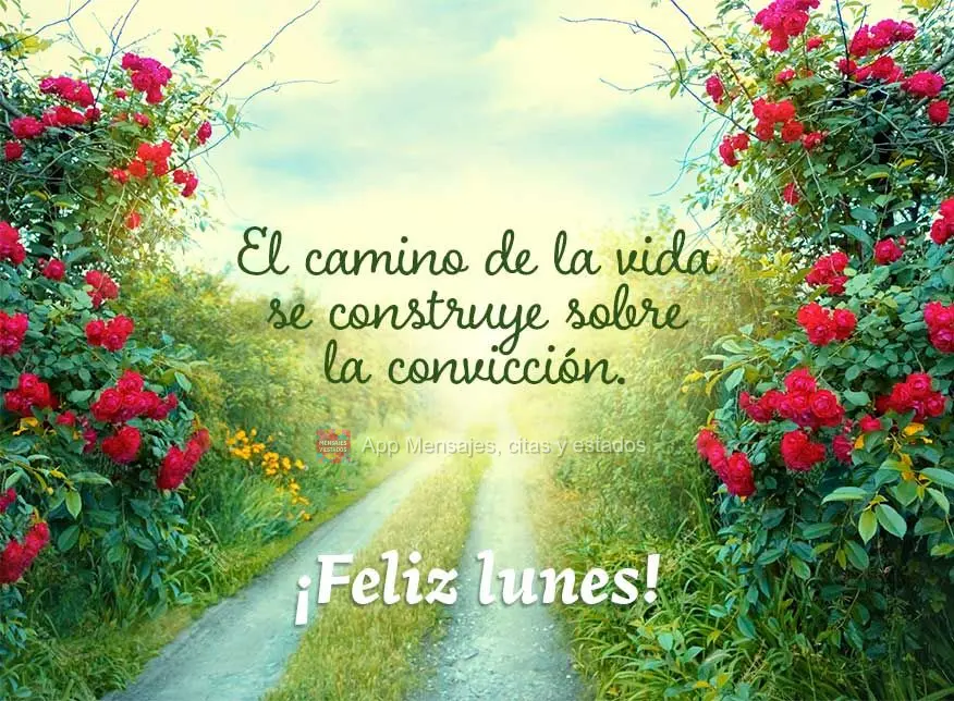 El camino de la vida se construye sobre la convicción. ¡Feliz lunes!
