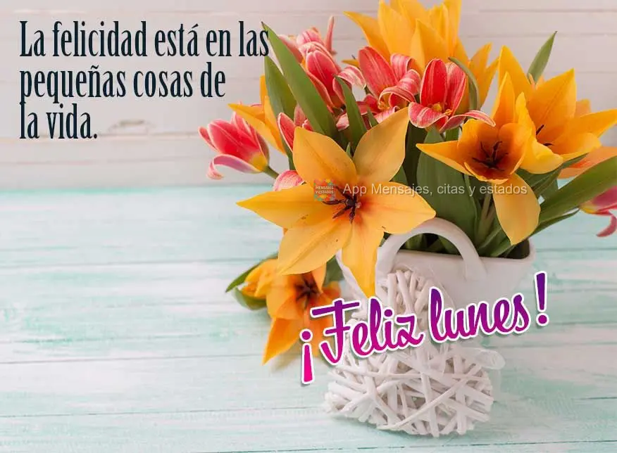 La felicidad está en las pequeñas cosas de la vida. ¡Feliz lunes!