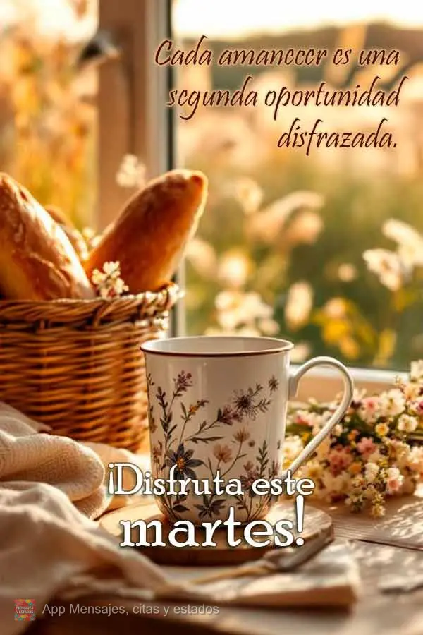 Cada amanecer es una segunda oportunidad disfrazada. ¡Disfruta este martes!