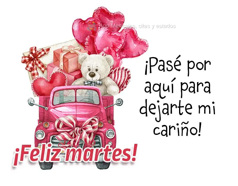 ¡Pasé por aquí para dejarte mi cariño! ¡Feliz martes!