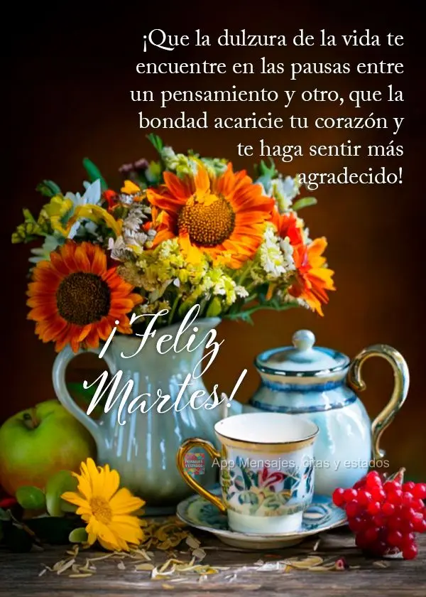 ¡Que la dulzura de la vida te encuentre en las pausas entre un pensamiento y otro, que la bondad acaricie tu corazón y te haga sentir más agradecido! ...