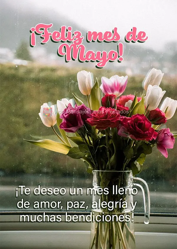 ¡Te deseo un mes lleno de amor, paz, alegría y muchas bendiciones! ¡Feliz mes de mayo!