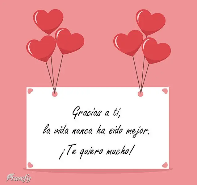 Gracias a ti, la vida nunca ha sido mejor. ¡Te quiero mucho!