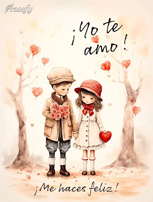 ¡Me haces feliz! ¡Yo te amo!