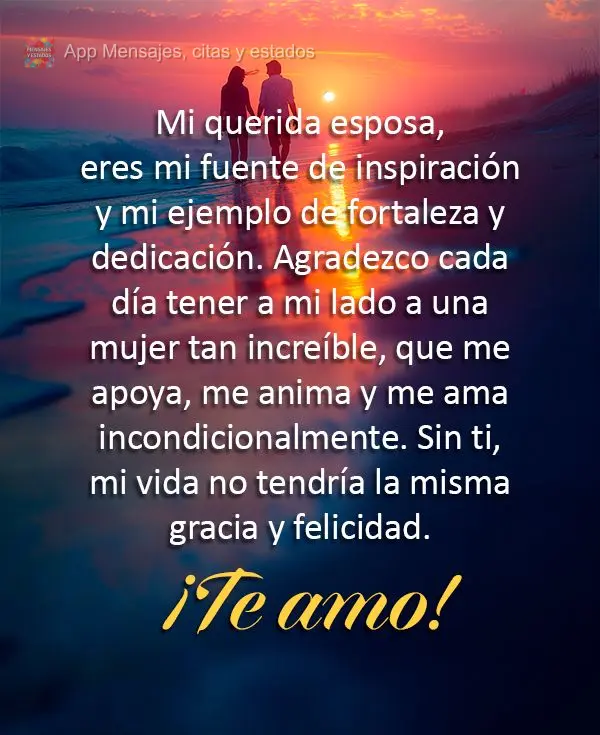Mi querida esposa, eres mi fuente de inspiración y mi ejemplo de fortaleza y dedicación. Agradezco cada día tener a mi lado a una mujer tan increíble...