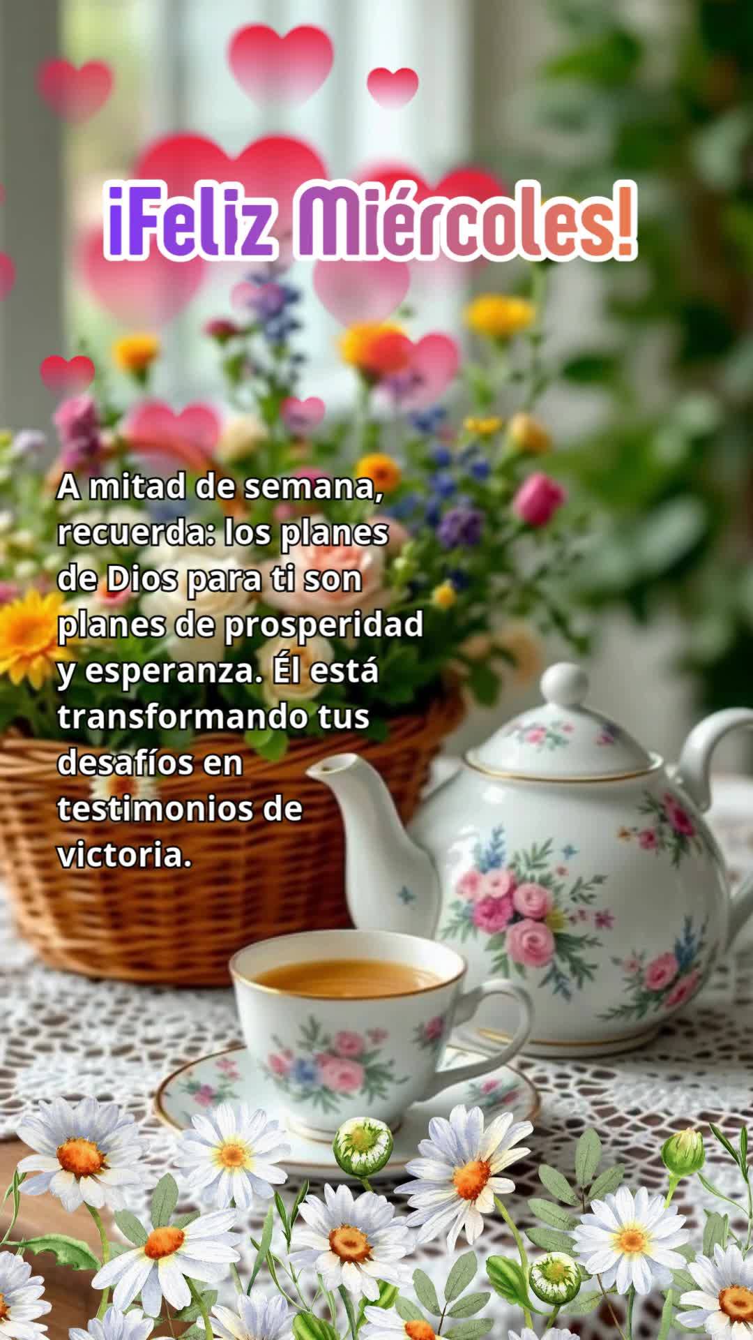 A mitad de semana, recuerda: los planes de Dios para ti son planes de prosperidad y esperanza. Él está transformando tus desafíos en testimonios de vi...