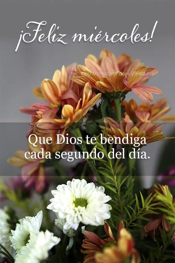 Que Dios te bendiga cada segundo del día. ¡Feliz miércoles!