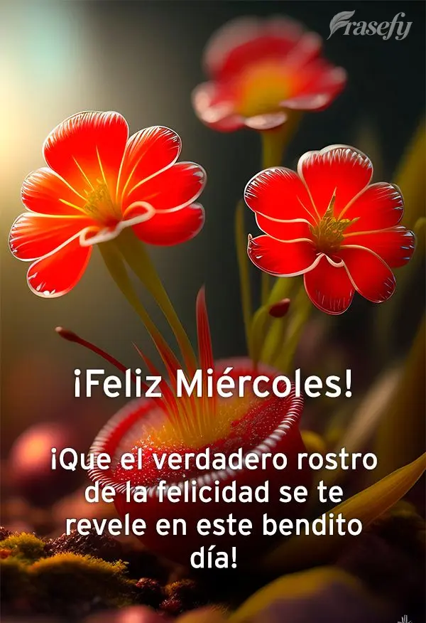 ¡Que el verdadero rostro de la felicidad se te revele en este bendito día! ¡Feliz miércoles!