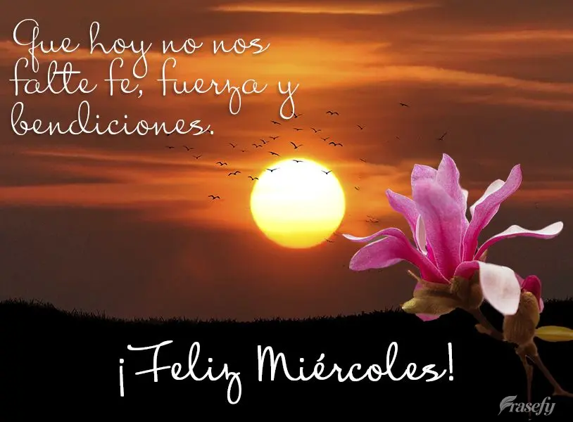 Que hoy no nos falte fe, fuerza y ​​bendiciones. ¡Feliz miércoles!