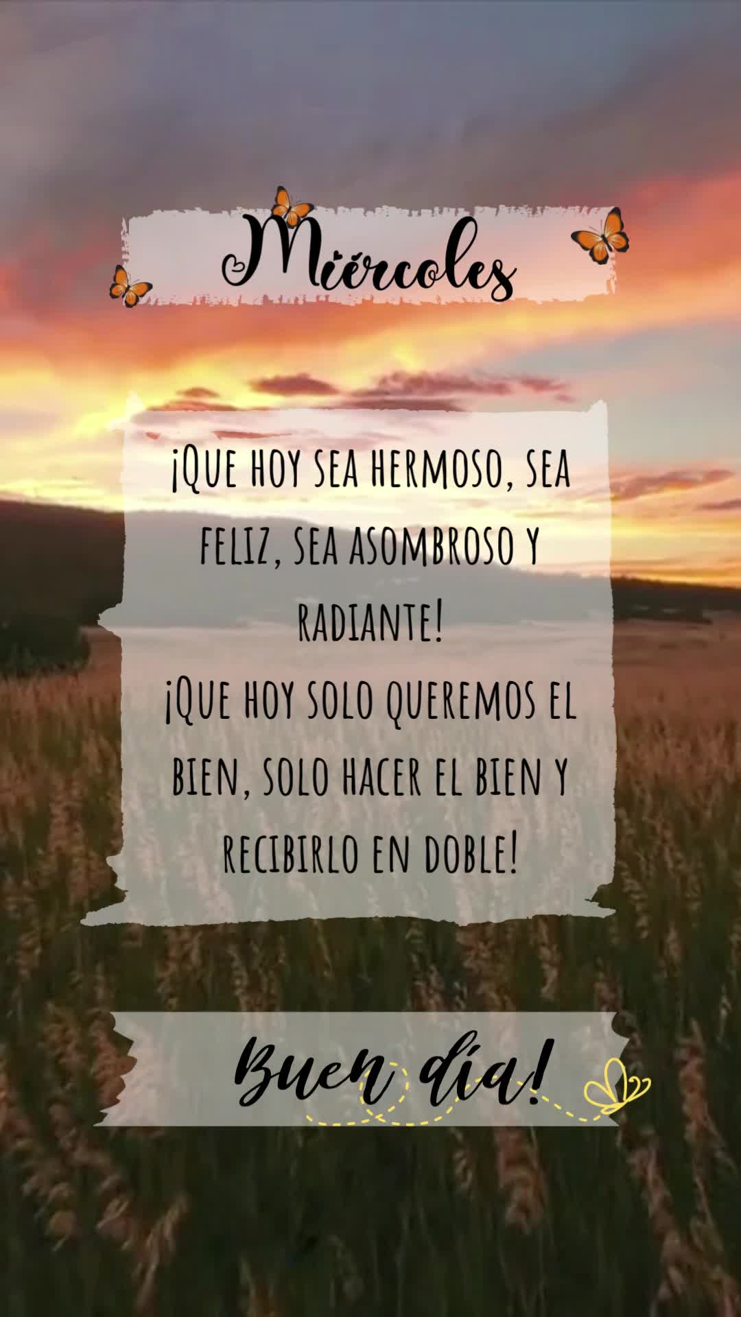 Miércoles

¡Que hoy sea hermoso, sea feliz, sea asombroso y radiante!
¡Que hoy solo queramos el bien, solo hagamos el bien y lo recibamos el doble!...