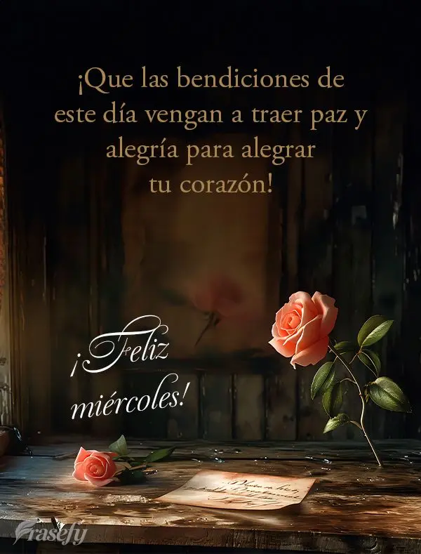 ¡Que las bendiciones de este día vengan a traer paz y alegría para alegrar tu corazón! ¡Feliz miércoles!