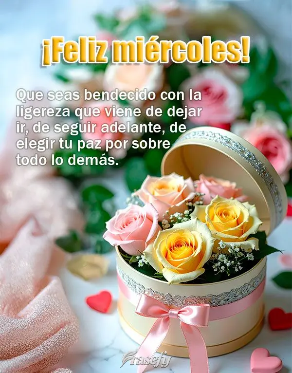 Que seas bendecido con la ligereza que viene de dejar ir, de seguir adelante, de elegir tu paz por sobre todo lo demás. ¡Feliz miércoles!