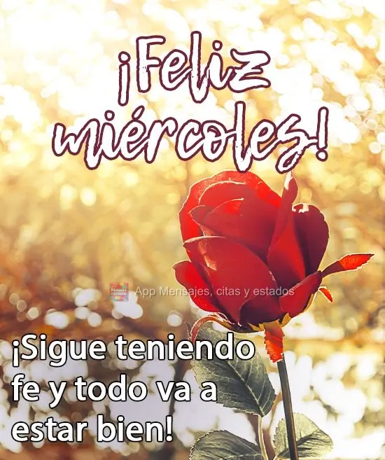 ¡Sigue teniendo fe y todo va a estar bien! ¡Feliz miércoles!