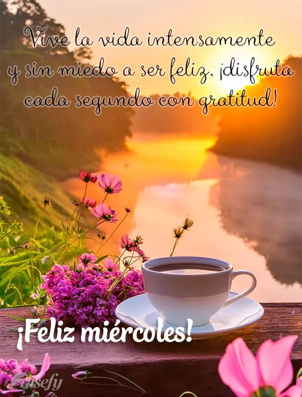 Vive la vida intensamente y sin miedo a ser feliz, ¡disfruta cada segundo con gratitud! ¡Feliz miércoles!