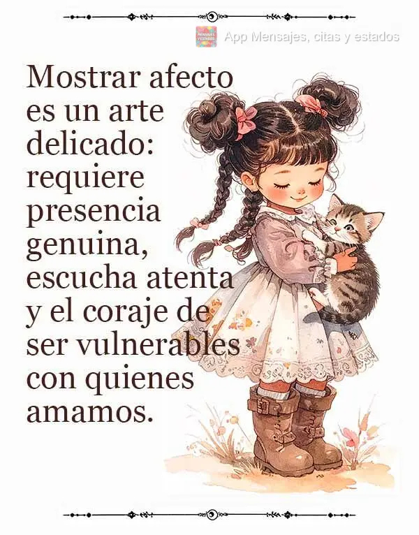 Mostrar afecto es un arte delicado: requiere presencia genuina, escucha atenta y el coraje de ser vulnerables con quienes amamos.